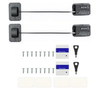 Anhoer 2 x Fridge Lock with Code No Drilling Fridge Locks with Changeable Password Child Lock Password Cabinet Lock Cabinet Window Opening Limiter Black