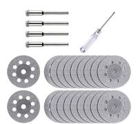 Anhoer 20Pcs 545 Diamond Cutting Wheel Cut Off Discs Diamond Cutting Wheel Cut Off Discs for Rotary Tool for Metal Glass Porcelain Gem Stones