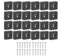 Anhoer 24Pcs Non-Slip Rubber Feet Floor Protector Pads 30MM*30MM Non-Slip Square Furniture Pads with Screws Floor Protector Black for Table Legs Desk Chair