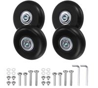 Anhoer 4Pcs Luggage Wheels 50 * 18mm Replacement Rubber Mute Casters Suitcase Wheels Replacement Luggage Suitcase Swivel Caster Wheel Repair Kit for Inline Skate