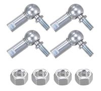 Anhoer 4Pcs M6 Angle Ball Joint M8*1 Ball Head Joint Rod End Bearing Ball Socket Universal Joints A3-Steel Self-lubricating Ball Socket End Fitting