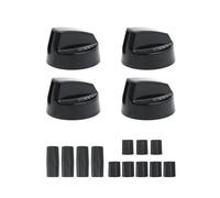Anhoer 4Pcs Universal Black Control Switch Knobs Cooker Knobs with 12 Adapters 41mm Plastic for Gas Hobs, Electric Ovens & Thermostats, Heatproof Control Dials
