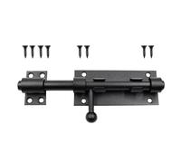 Anhoer 6 Inch (150mm) Heavy Duty Black Tower Bolt, Stainless Steel Sliding Gate Latch with Padlock Hole, Secure Barrel Slide Lock for Garden Sheds, Doors & Garages