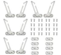 Anhoer 8Pcs Window Restrictor Safety Locks Left and Right Window Restrictor Security Hook Child Lock Restrictor with Screws Stainless Steel for UPVC Windows