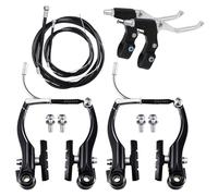 Anhoer Bike Brake Set Complete Front and Rear Bike MTB Hybrid Brake Inner and Outer Cables and Lever Kit with Alloy Levers V-Brakes Black For BMX Mountain Bike (Black)