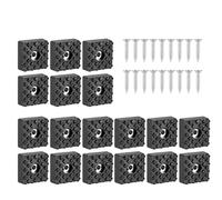 Anhoer Rubber Furniture Leg Pads 30x30x10mm, 18-Pack Screw-On Non-Slip Floor Protector Pads, Anti-Scratch Noise Reducing Square Furniture Feet with Metal Washers for Table Chair Desk Sofa, Black