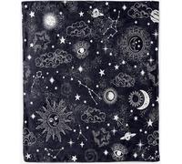 ANHOPE Constellation Throw Blanket Soft Flannel Throw for Sofa Couch Bed Space Galaxy Sun Moon Stars Print Pattern All Season Fluffy Lightweight Blanket for Kids Adults Twin/Double 150 x 200 cm