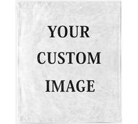 ANHOPE Custom Blanket Personalised Throw Blanket with Photo/Text/Logo Wildlife Animal Horse Herd Print Pattern All Season Customised Throw for Kids Adults Family Bed Sofa Couch Birthday Wedding