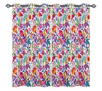 ANHOPE Custom Size Blackout Thermal Insulated Curtains Personalized Eyelet or Rod Pocket Curtains Modern Colorful Floral Tropical Leaf Print Pattern Customized Drapes for Bedroom Living Room 2 Panels