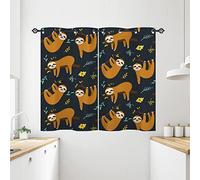 ANHOPE Cute Sleepy Sloth Blackout Curtains Eyelet 28 x 54 Inch 2 Panels