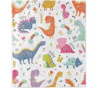 ANHOPE Dinosaur Blanket for Bed Sofa Couch All Season Flannel Throw Cute Colorful Dino Print Pattern Soft Warm Lightweight Fleece Throw Blanket for Kids Adults Single 130 x 150 cm