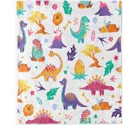 ANHOPE Dinosaur Blanket Soft Lightweight Flannel Fleece Throw Blanket for Couch Sofa Bed Cute Cartoon Animal Dino Print Pattern All Season Throw for Kids Baby Toddler 100 x 130 cm