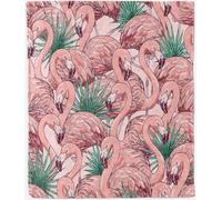 ANHOPE Flamingo Blanket for Bed Sofa Couch All Season Flannel Throw Tropical Palm Leaf Print Pattern Soft Warm Lightweight Fleece Throw Blanket for Kids Adults Twin/Double 150 x 200 cm