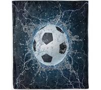 ANHOPE Football Throw Blanket Soft Lightweight Flannel Fleece Blanket for Couch Sofa Bed Sports Theme Soccer Ball Print Pattern All Season Decorative Throw for Kids Adults Twin/Double 150 x 200 cm