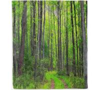 ANHOPE Forest Blanket for Bed Sofa Couch All Season Flannel Throw Jungle Woodland Tree Path Print Pattern Soft Warm Lightweight Fleece Throw Blanket for Kids Adults Twin/Double 150 x 200 cm