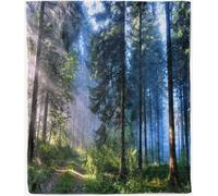 ANHOPE Misty Forest Blanket Soft Warm Lightweight Flannel Throw Blanket for Bed Sofa Couch Woodland Tree Print Pattern All Season Fluffy Throw for Kids Adults Twin/Double 150 x 200 cm