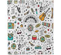 ANHOPE Music Throw Blanket Soft Lightweight Flannel Fleece Blanket for Couch Sofa Bed Retro Musical Equipment Print Pattern All Season Decorative Throw for Kids Baby Toddler 100 x 130 cm