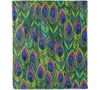 ANHOPE Peacock Feather Throw Blanket Soft Lightweight Flannel Fleece Blanket for Couch Sofa Bed Bird Feather Print Pattern All Season Decorative Throw for Kids Baby Toddler 100 x 130 cm