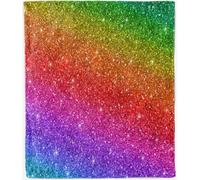 ANHOPE Rainbow Blanket for Bed Sofa Couch All Season Flannel Throw Colorful Spot Stripe Print Pattern Soft Warm Lightweight Fleece Throw Blanket for Kids Adults Twin/Double 150 x 200 cm