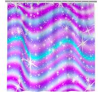 ANHOPE Rainbow Shower Curtain Waterproof Polyester Fabric Bathroom Curtain Colorful Candy Galaxy Bath Drapes Mould and Mildew Resistant Bathtub Decor Set with 12 Hooks 180 x 180 cm