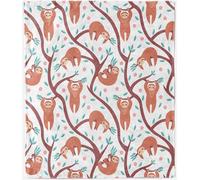 ANHOPE Sloth Blanket for Bed Sofa Couch All Season Flannel Throw Cute Jungle Animal Sloth Print Pattern Soft Warm Lightweight Fleece Throw Blanket for Kids Adults Twin/Double 150 x 200 cm