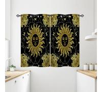 ANHOPE Sun Moon Stars Blackout Eyelet Curtains 2 Panels W 28" x L 54"