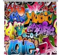 ANHOPE Urban Street Hip Hop Graffiti Shower Curtain 180 x 180 cm