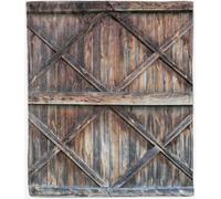 ANHOPE Wooden Barn Door Blanket for Bed Sofa Couch Soft Warm Lightweight Flannel Throw Blanket Rustic Retro Gate Print Pattern All Season Fleece Throw for Kids Adults Single 130 x 150 cm