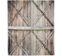 ANHOPE Wooden Barn Door Blanket for Sofa Couch Bed All Season Flannel Throw Blanket Farm Vintage Gate Print Pattern Soft Fluffy Lightweight Fleece Throw for Kids Baby Toddler 100 x 130 cm