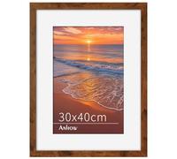 Anhow 30x40 Picture Frame, 30x40cm Wooden Photo Frame with Mount for A4 Prints, Classic Poster Frames Puzzle Frames with Stand for Tabletop or Wall Hanging Display - Walnut Colour