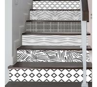 ANHUIB 6 Pcs Self Adhesive Stair Stickers,Stair Riser Decals,Staircase Stickers Murals Decor for Steps,Staircase Steps Sticker,Stairs Steps Decor,Removable Stairway Wallpaper Home Decoration,18×100cm