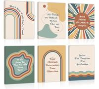 ANHUIB 6pcs Boho Growth Mindset Wall Art for Classroom Positive Inspirational Quotes Wall Art Canvas Kids Affirmation Poster Inspirational Artwork Set for Nursery Toddler Bedroom Playroom 20×25cm