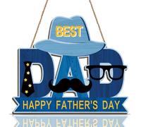 ANHUIB Best Dad Wall Art Happy Father's Day Hanging Sign Father's Day Wall Decoration for Men Workshop Wall Plaque Man Cave Wooden Ornament For Dad Grandpa Stepdad Birthday Gift from Son or Daughter