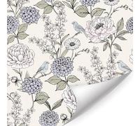 ANHUIB Boho Floral Wallpaper Bouquets of Flowers Vintage Peel and Stick Wallpaper Beige Wildflower Wallpapers Self Adhesive Wallpaper Peony Contact Paper for Bathroom Living Room Bedroom 0.4×3m