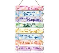 ANHUIB Butterfly Hanging Wall Plaque Inspirational Wall Art for Kids Watercolor Inspirational Positive Quotes You are Kind Baby Princess Nursery Room Wood Signs Motivational Decor