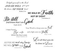 ANHUIB Christian Wall Decal Bible Verses Wall Stickers Bible Scripture Wall Art Decals Quote Vinyl Inspirational Quote Scripture Wall Sticker Religious Motivational Wall Decor for Bedroom Living Room