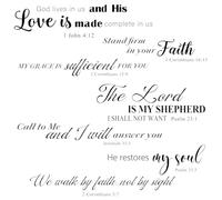 ANHUIB Christian Wall Decal Bible Verses Wall Stickers Bible Scripture Wall Art Decals Quote Vinyl Inspirational Quote Scripture Wall Sticker Religious Motivational Wall Decor for Bedroom Living Room