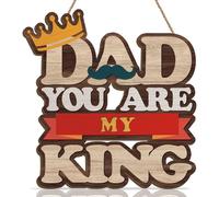 ANHUIB Father's Day Wall Art Decoration DaD You Are My King Hanging Sign for Men Workshop Wall Plaque Man Cave Wooden Ornament For Dad Grandpa Stepdad Birthday Gift from Son or Daughter Home Decor