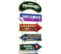 ANHUIB Gamer Room Wooden Plaque Game Hanging Wooden Sign Gaming Video Wall Sign Gaming Door Sign for Bedroom Living Room Game On Loading Wall Plaque Teenage Man Cave Gaming Room Decor