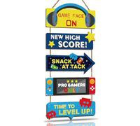 ANHUIB Gaming Video Wall Sign Gaming Door Sign for Bedroom Gaming Accessories for Boys Game Hanging Wall Art Gamer Room Wooden Plaque Xbox Gifts for Teenager Decor Video Game Room Decoration