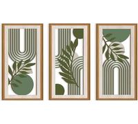 ANHUIB Green Boho Wall Decor Boho Botanical Wall Decor Sage Green Mid-century Modern Decor Abstract Bohemian Artwork Geometric Line Minimalism Boho Plants Hanging Sign for Home Living Room Bedroom