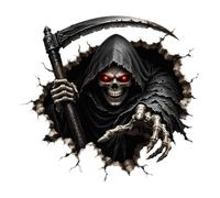 ANHUIB Halloween Grim Reaper Wall Sticker 3D Break Through Wall Decal Self-Adhesive Horror Wall Art for Halloween Window Door Home Decorations