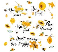 ANHUIB Inspirational Quotes Wall Stickers Positive Affirmation Wall Decal Bee Kind Bee Happy Positive Psychology Quotes Wall Art Decal Motivational Phrases Bedroom Living Room Classroom Office Decor