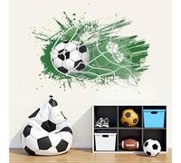 ANHUIB Large 3D Football Wall Stickers Football Boys Bedroom Wall Stickers Soccer Self Adhesive Wall Decal Green Soccer Pictures for Teenagers Boys Bedroom Living Room Accessories