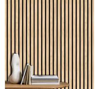 ANHUIB Natural Wood Effect Wallpaper Self Adhesive Wood Grain Vinyl Wall Panels Faux Wooden Look Contact Paper 0.44x3m Cabinets Roll Wooden Slat Wallpaper Peel and Stick Wall Wrap Living Room Bedroom