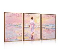 ANHUIB Set of 3 Jesus Framed Canvas Wall Art Set Christian Wall Paintings Bible Story Artwork Prints Christian Framed Artwork Religious Art Prints Wall Decor for Living Room Bedroom Hallway 30x40cm