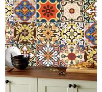 ANHUIB Sticky Tiles for Kitchen Walls,Ceramic Tile Stickers,Self Adhesive Wall Tiles,Peel and Stick Tile Decals,Waterproof Ceramic Stickers for Bathroom,Moroccan Stickers,Vinyl Stick on Tile 15x15