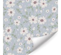 ANHUIB White Flower Wallpaper Self Adhesive Peel and Stick Floral Wallpaper Blue Contact Paper 44x300cm Boho Botanical Flowers Wall Decal Plant Pattern Vinyl Wall Wrap for Bedroom Bathroom Living Room