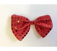 ANI Bow Tie Red Sequin Flashing Led Fancy Dress Halloween Accessory Or Santa Christmas