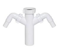 Ani-plast Aniplast 1 1/2 Inch X 40mm Drain Waste Trap Pipe Connector With Double Dishwasher Input
